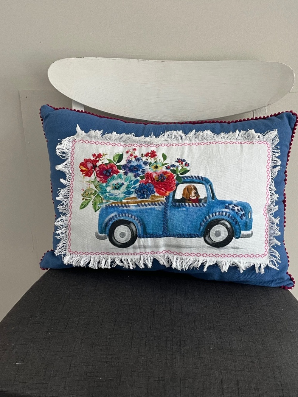 Pioneer Women Charlie Pillow , Unique Print! Reversible !